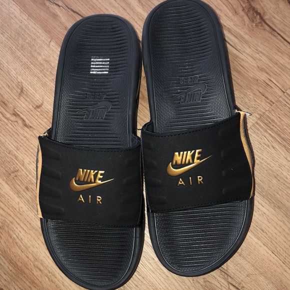 Nike Shoes | Nike Air 8 Air Bubble Slides | Color: Black/Gold | Size: 8 | Ajstars's Closet